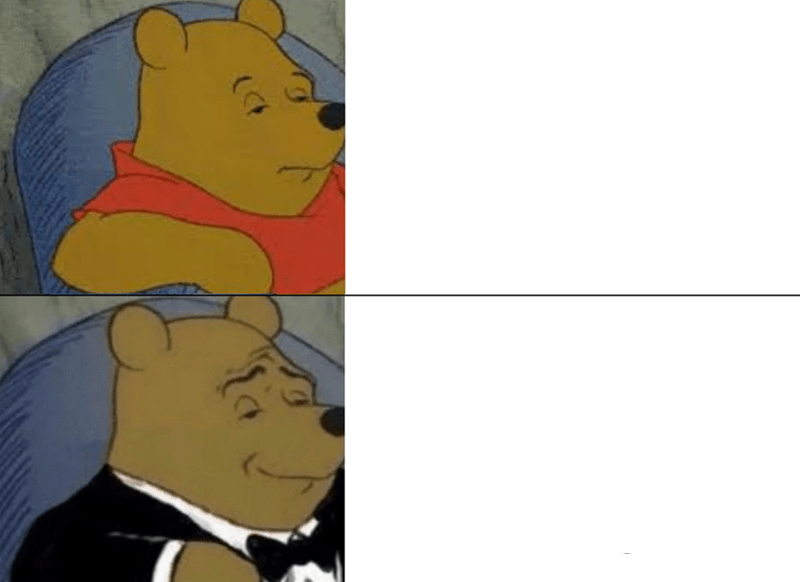 Tuxedo Winnie The Pooh meme about Partake Foods