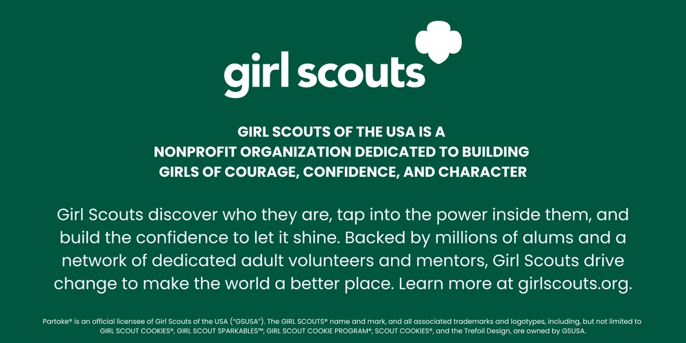 Girl Scouts of the USA and Partake partnership banner
